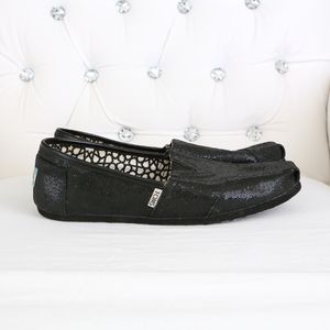 TOMS Black Glitter Slip On